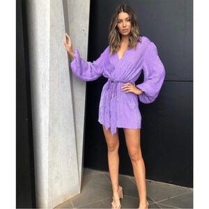 Retrofete GABRIELLE SEQUIN ROBE Iridescent Lavender Small NWT